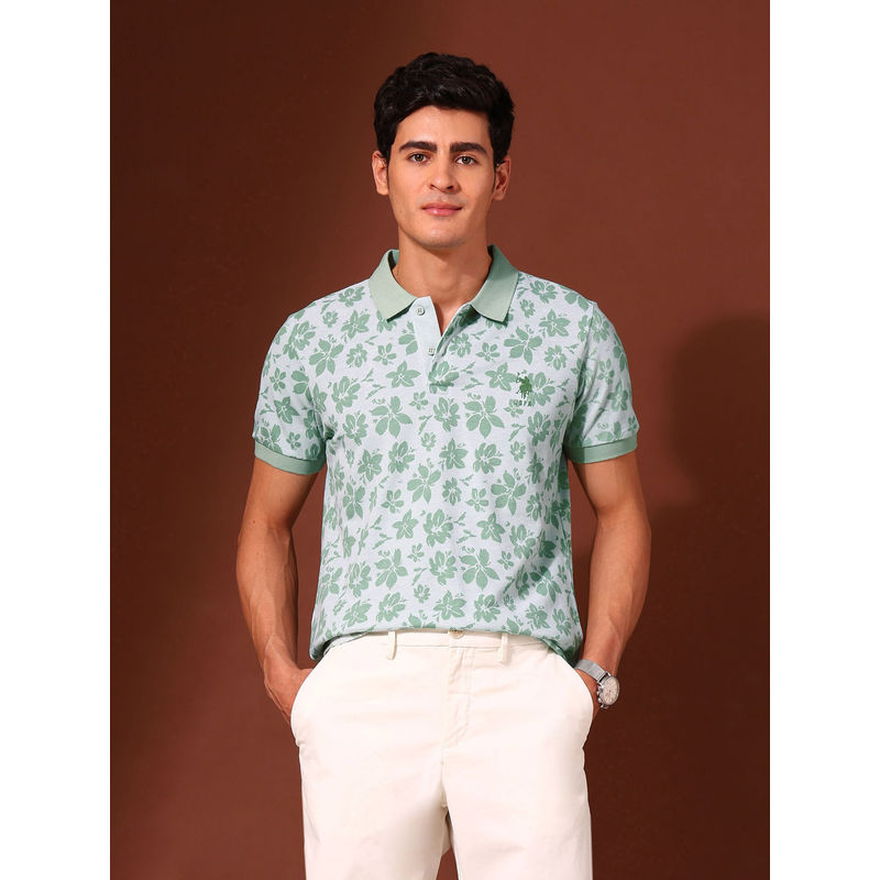 U.S. POLO ASSN. Association Men's Floral Printed Work and Wander Polo T-shirt (S)