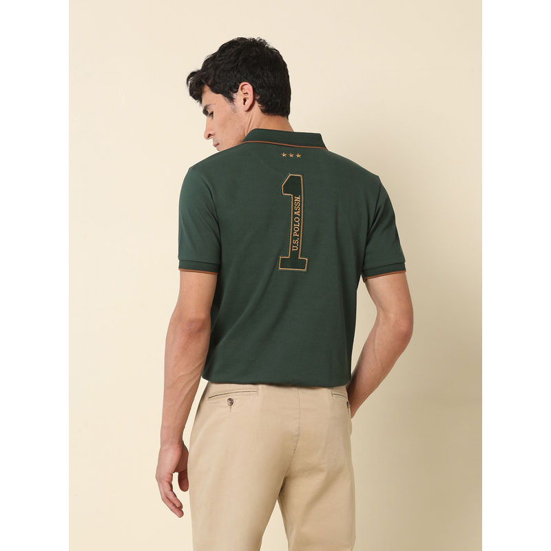 U.S. POLO ASSN. Association Men's Iconic Number Gold Cup Polo T-shirt (L)