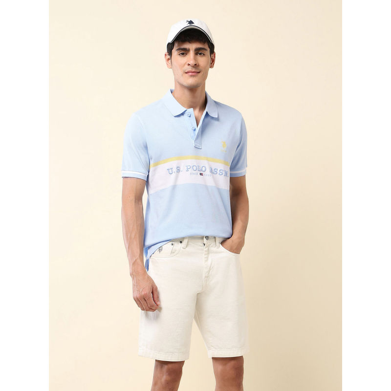 U.S. POLO ASSN. Association Men's Brand Embroidered Summer Splash Polo T-shirt (M)