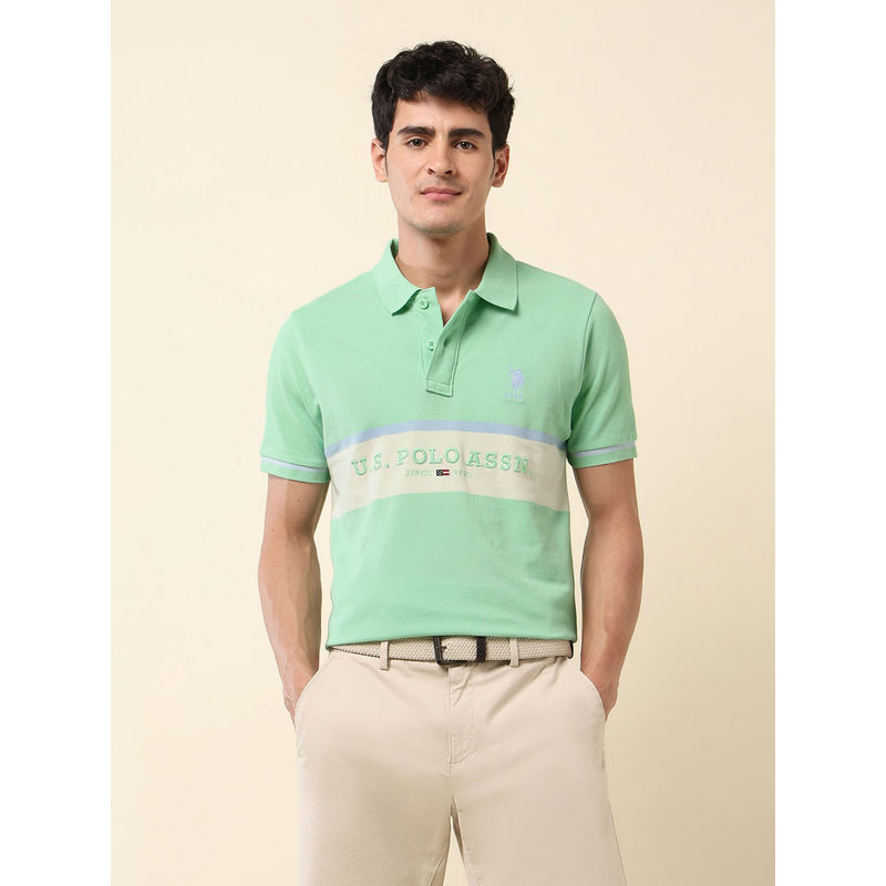 U.S. POLO ASSN. Association Men's Brand Embroidered Summer Splash Polo T-shirt (M)