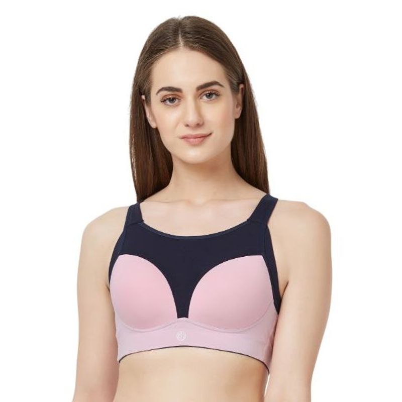 SOIE Women's Extreme Coverage High Impact Padded Non-Wired Sports Bra - Pink (S)