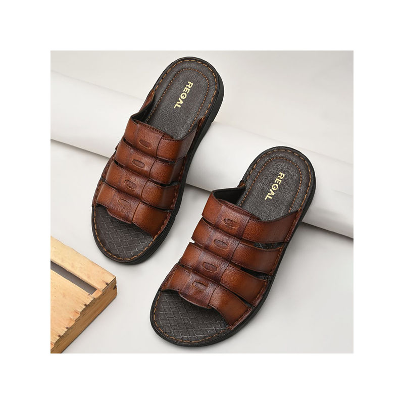 REGAL Tan Men Casual Leather Sandals (UK 6)