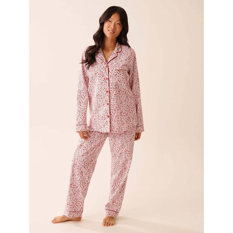 La Vie En Rose Red Cotton Shirt with Pyjama (XL)