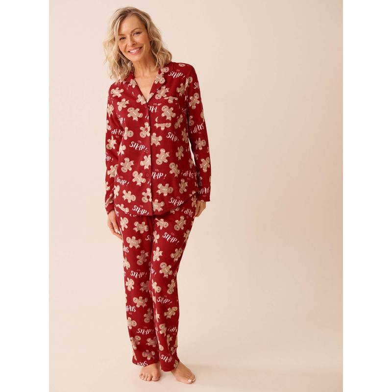 La Vie En Rose Red Polyester Shirt with Pyjama (M)