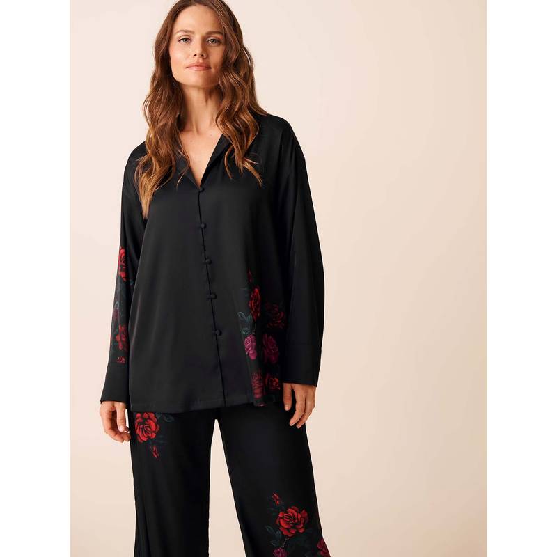 La Vie En Rose Black Polyester Shirt (M)