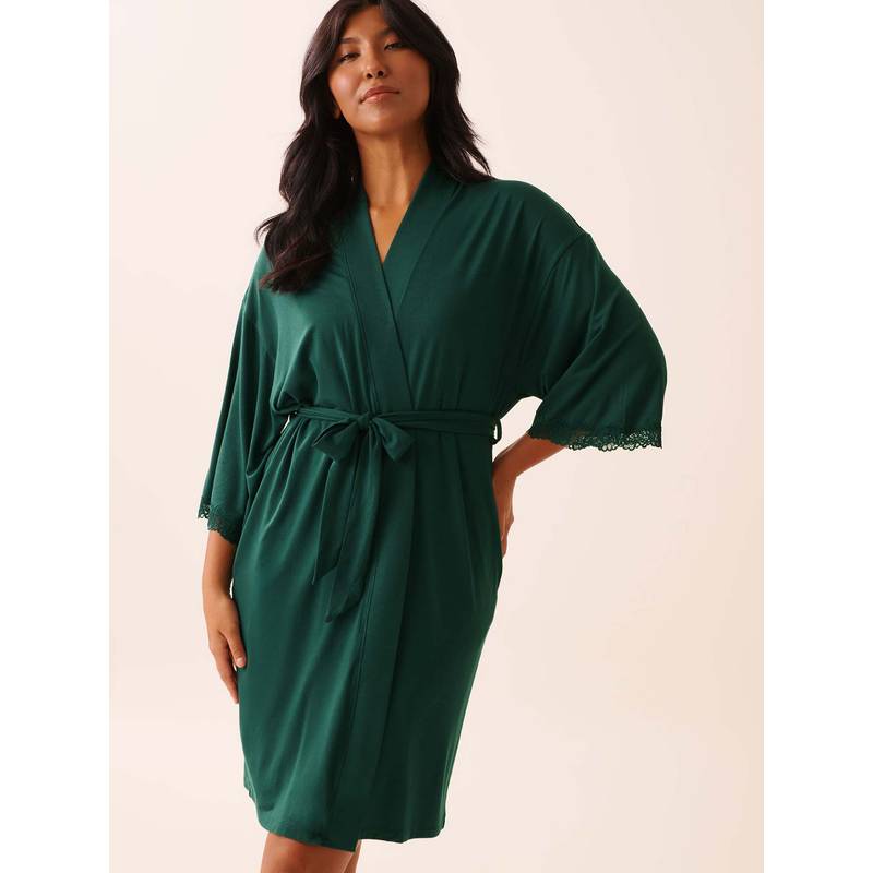 La Vie En Rose Green Modal Robe (M)