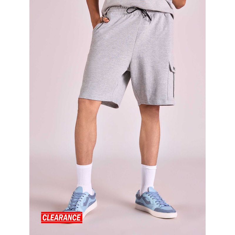 MIXT by Nykaa Fashion Grey Solid Knee Length Shorts (30)
