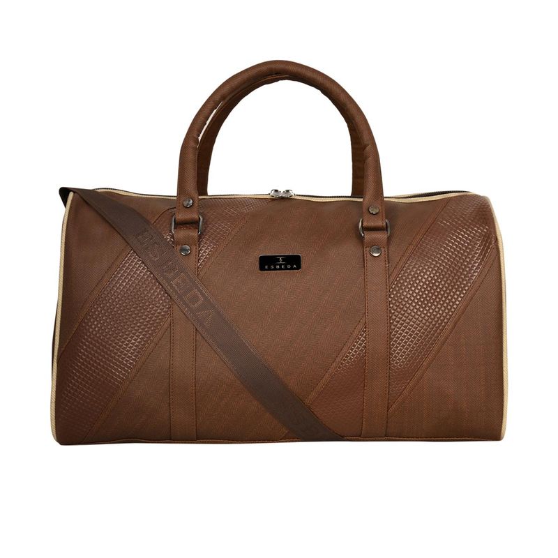 ESBEDA Brown Patterned Duffle Bag Buy ESBEDA Brown Patterned Duffle