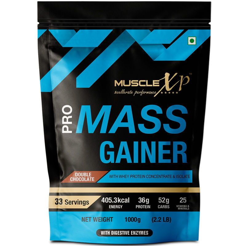 MuscleXP Pro Mass Gainer - With Whey Protein, Whey Isolate - Double Chocolate