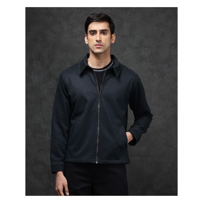 Rare Rabbit Diaz Dark Petrol Plain Tailored Jacket (M)