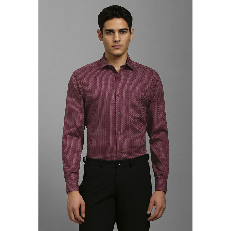 Louis Philippe Men Wine Full Sleeves Formal Shirt (38)