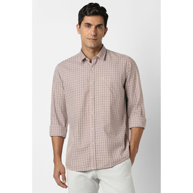 Peter England Men Multi-Color Checks Full Sleeves Casual Shirt (39)