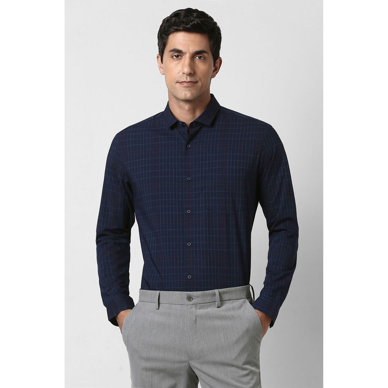 Peter England Men Navy Blue Full Sleeves Formal Shirt (39)