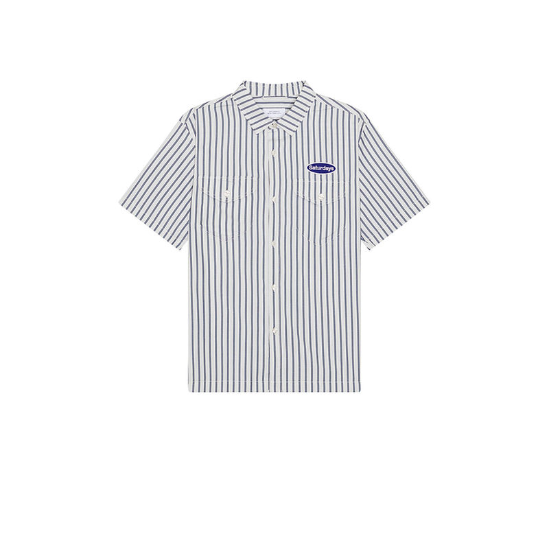 SATURDAYS NYC Bruce Striped Work Shirt (S)