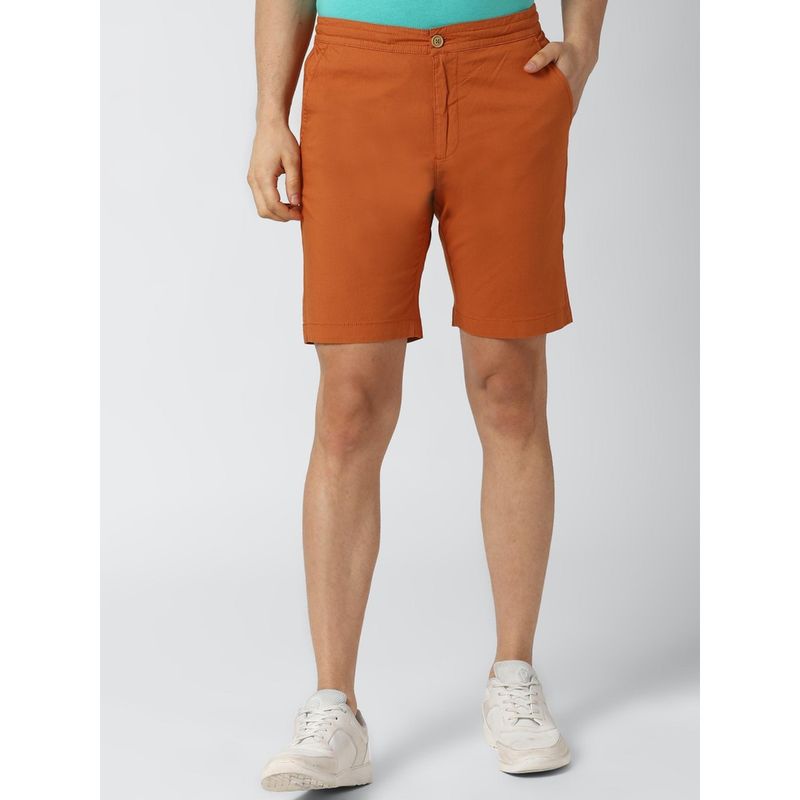 Peter England Casuals Orange Shorts (36)