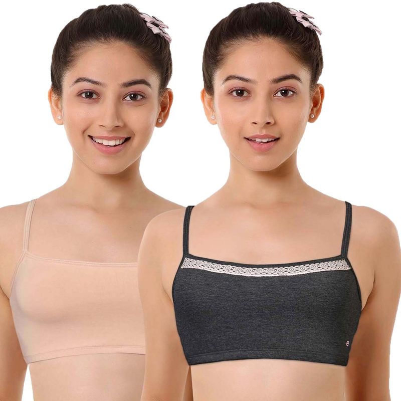 Enamor BB05-Full Coverage Non Padded Easy Fit Stretch Cotton Beginners Bra (Pack of 2) (XXS)