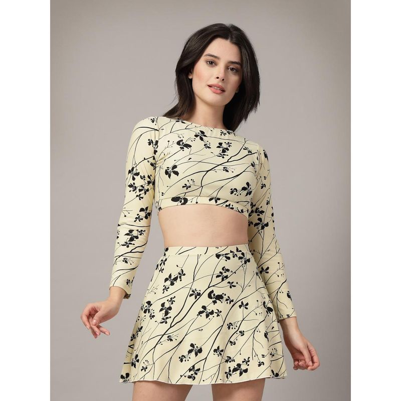 Cukoo Padded Off White Skirtini Swimwear (Set of 2) (M)