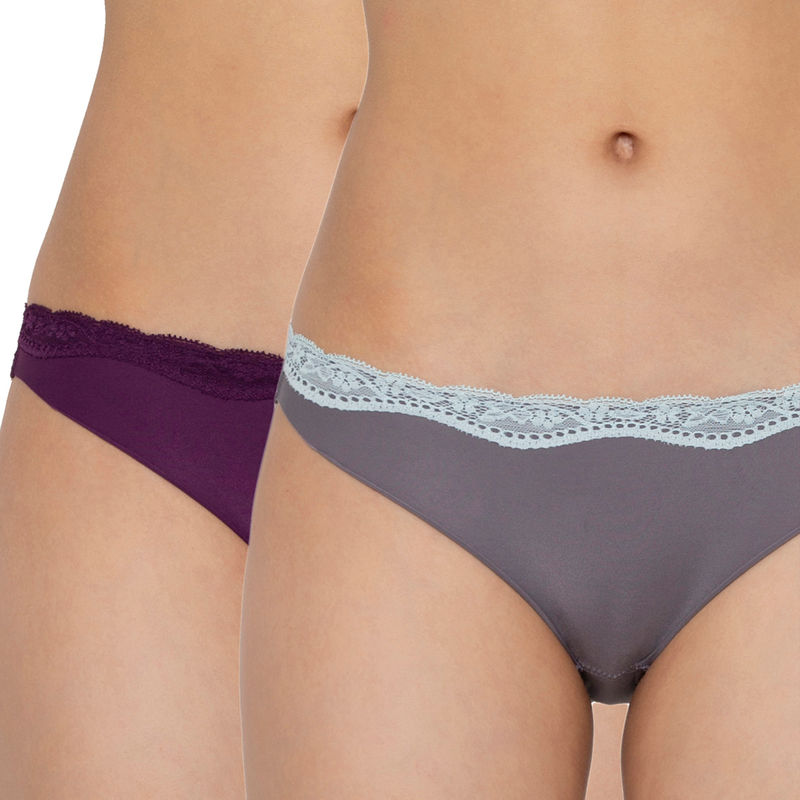 Triumph Stretty 124 Tanga Everyday Microfibre Brief with Lace - Pack of 2 - Multi-Color (M)