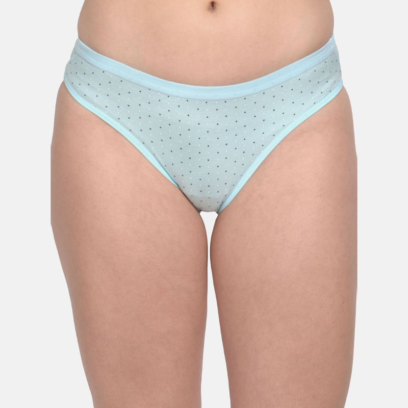 Mod & Shy Polka Dot Print Brief - Blue (M)