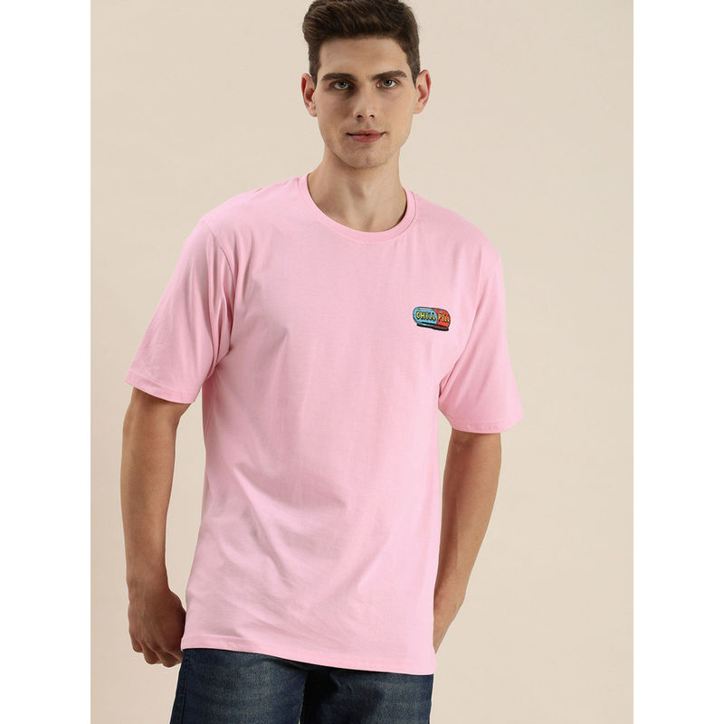 Difference of Opinion Pink Graphic Oversized T-Shirt (S)