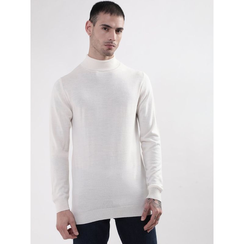 Matinique Men Off white Solid Sweater (S)
