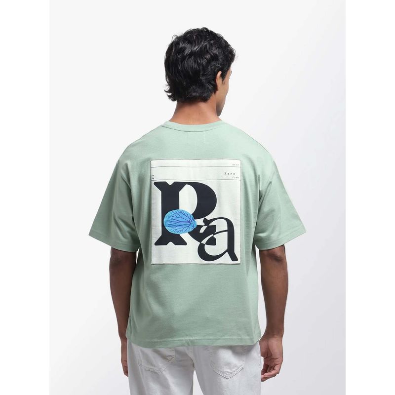 Rare Rabbit Roe Green Graphic Print Oversized T-shirt (XS)