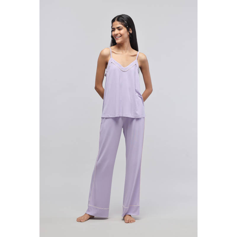 NeceSera Lavender Tank Top & Pyjama (Set of 2) (M)