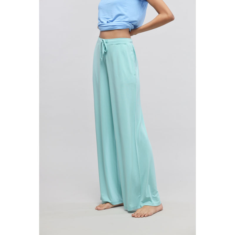 NeceSera Aqua Blue Flared Lounge Pant (S)