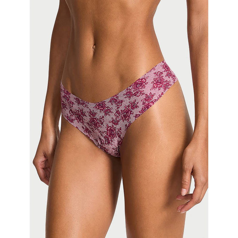 Victoria's Secret Maroon Self Design Polyamide Regular Thong Panty (XS)