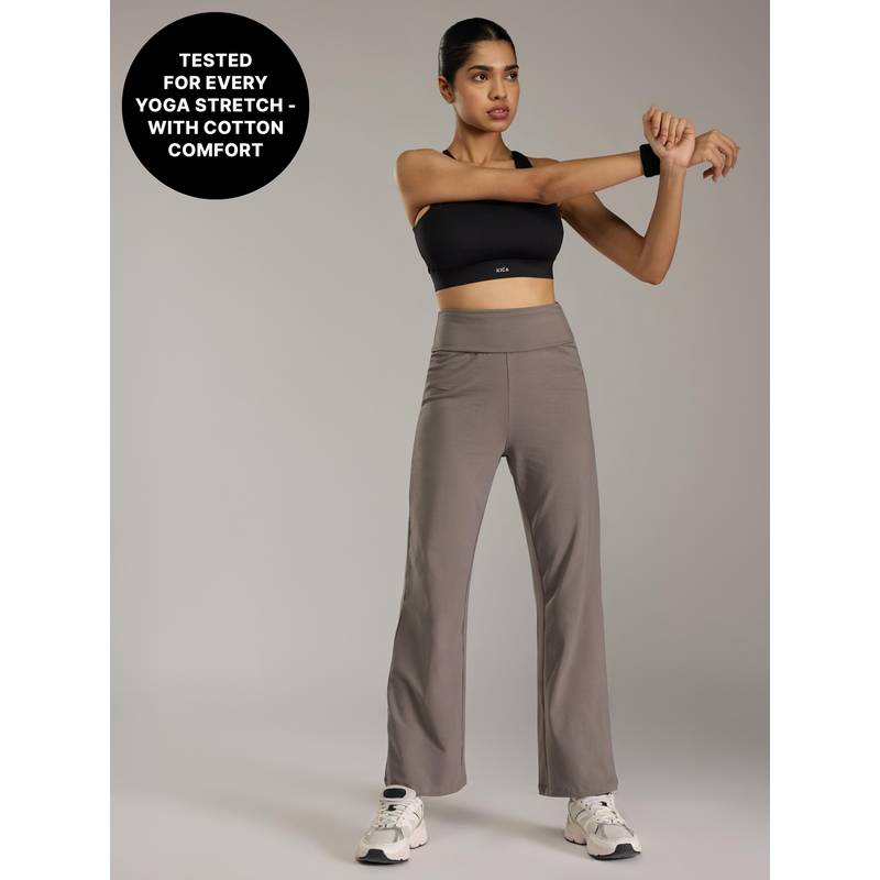 Kica Everyday Cotton Yoga Pants - Straight Fit, KIC503 -GREY (2XL)