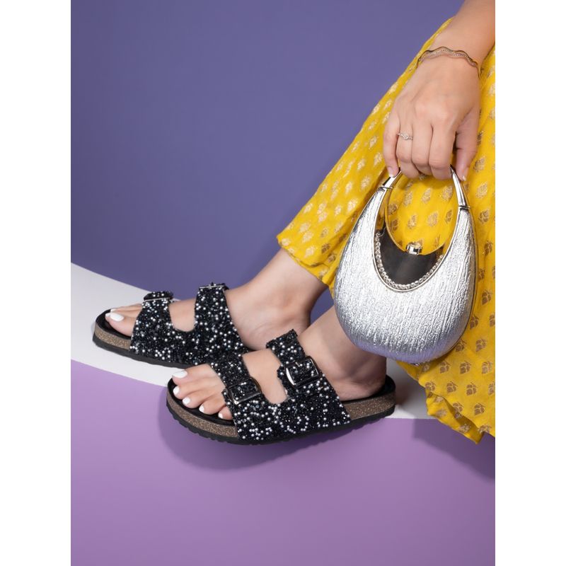 Briskers Women Black Slip On Sandals (EU 41)