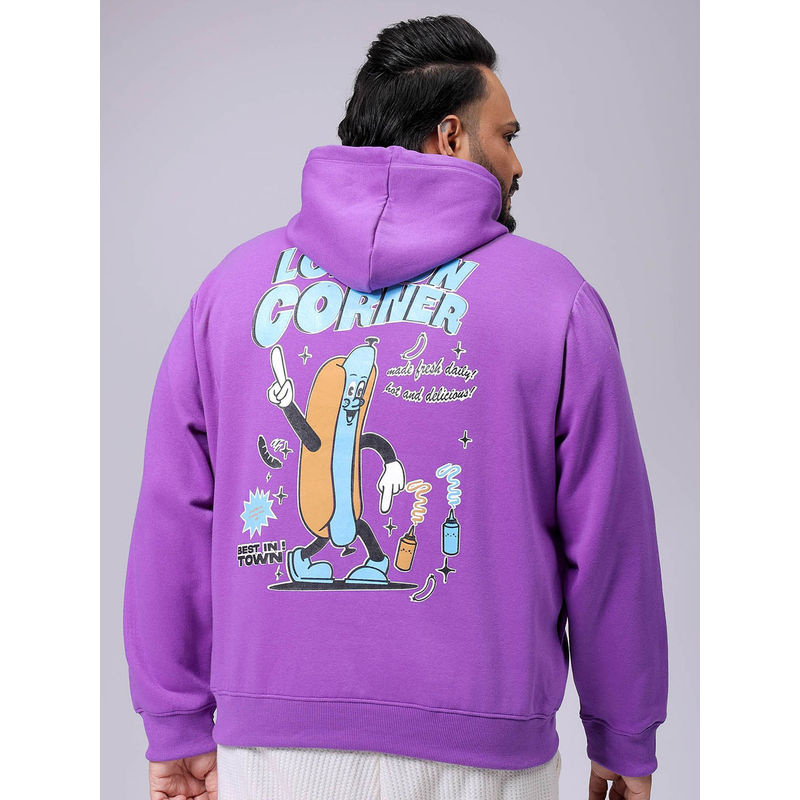 Hardsoda By The Indian Garage Co Men Plus Size Regular Fit Overhead Hoodie Purple (5XL)