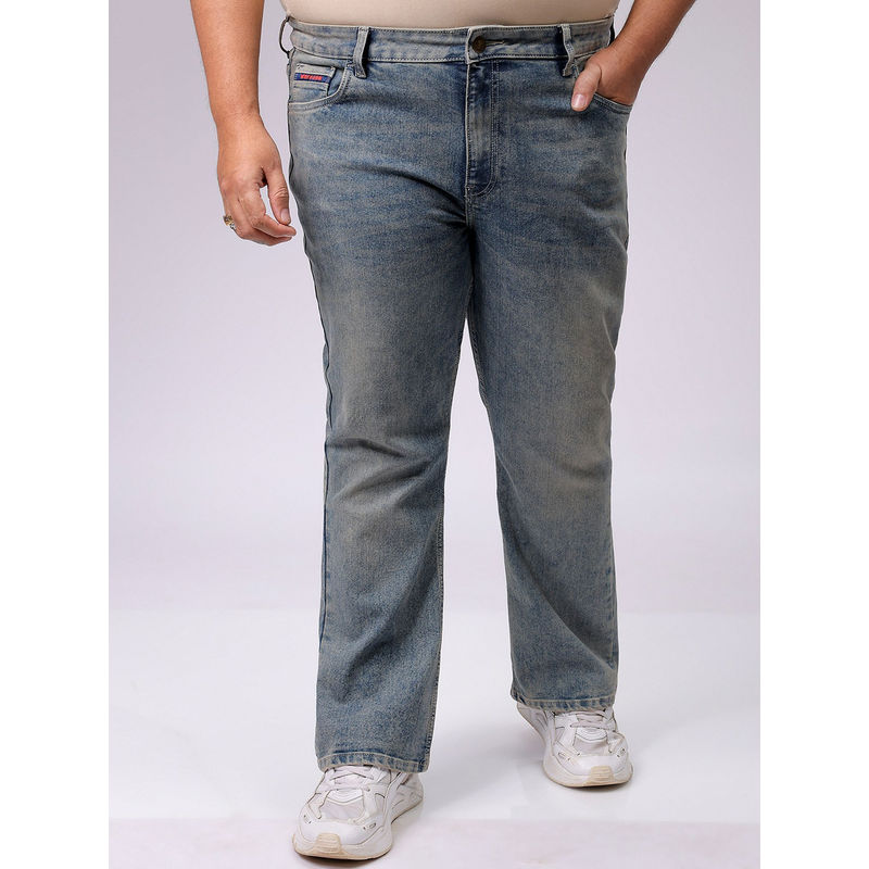 Hardsoda By The Indian Garage Co Men Plus Size Solid Stretchable Jeans Blue (42)