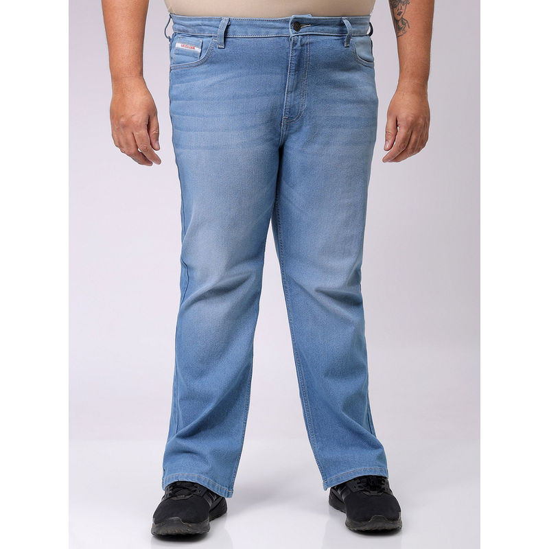 Hardsoda By The Indian Garage Co Men Plus Size Solid Stretchable Jeans Blue (46)