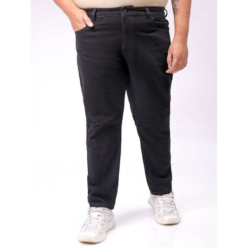 Hardsoda By The Indian Garage Co Men Plus Size Solid Stretchable Jeans Black (40)