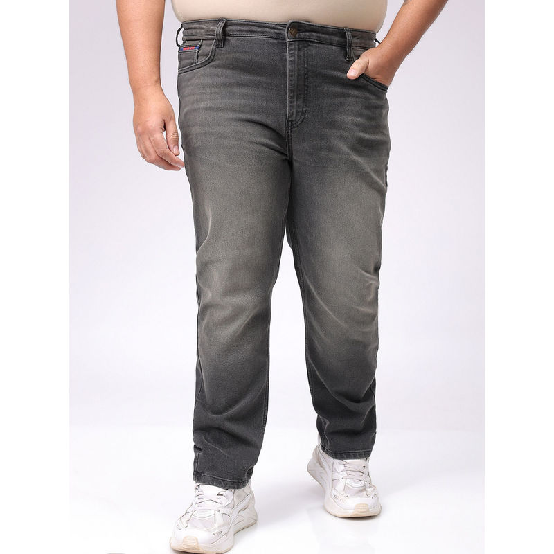 Hardsoda By The Indian Garage Co Men Plus Size Solid Stretchable Jeans Brown (46)
