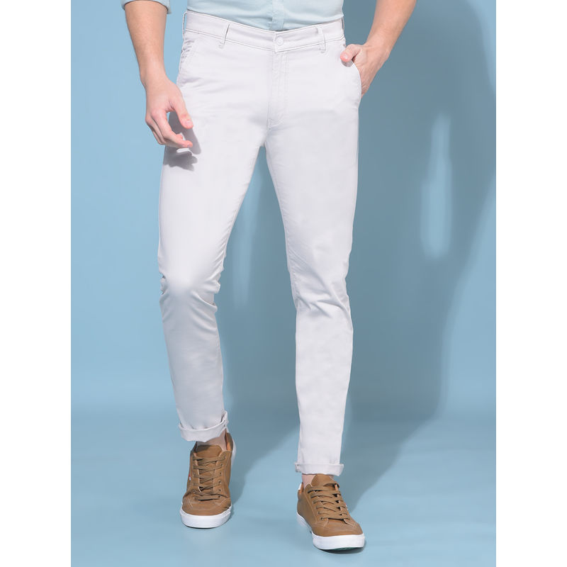 CRIMSOUNE CLUB Mens Ivory Stretchable Trousers (30)