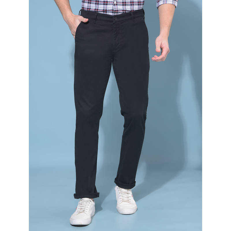 CRIMSOUNE CLUB Mens Black Stretchable Trousers (38)
