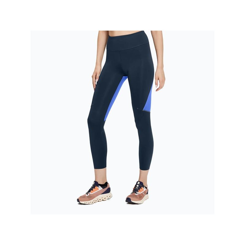 On Women Navy Blue Polyamide Elastane Sports Tight (M)