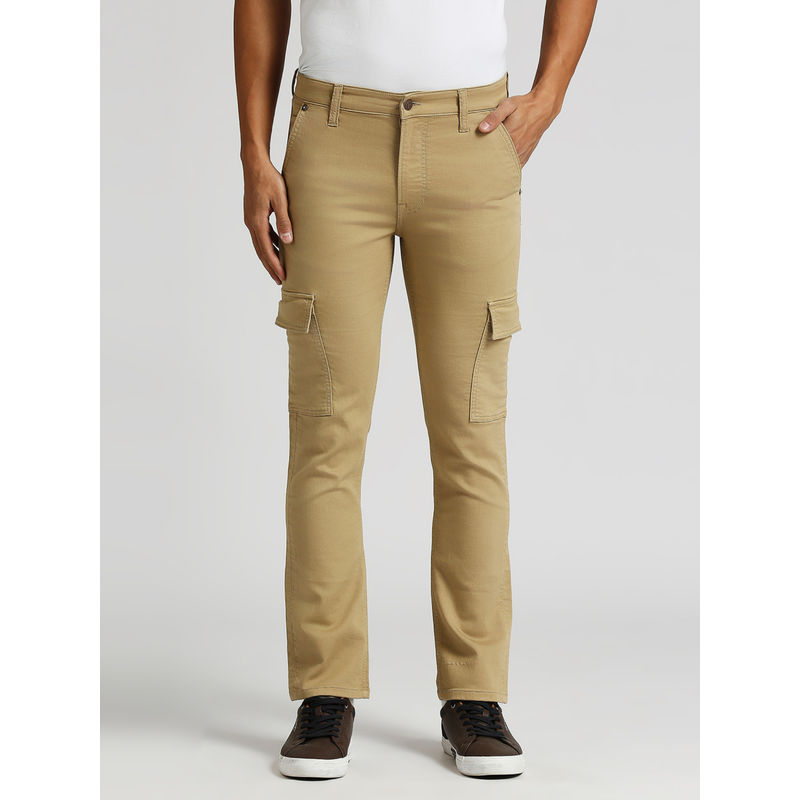 Pepe Jeans Cargo Straight Mid Rise Beige Tinted Jeans (38)