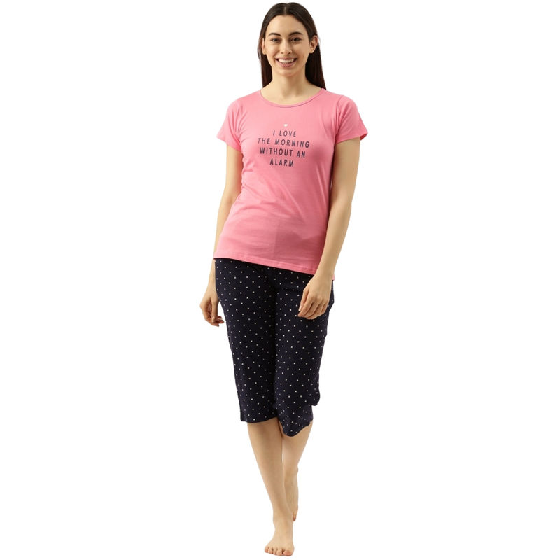 Clt.s Women T-shirt & Capri - Pink (XXL)