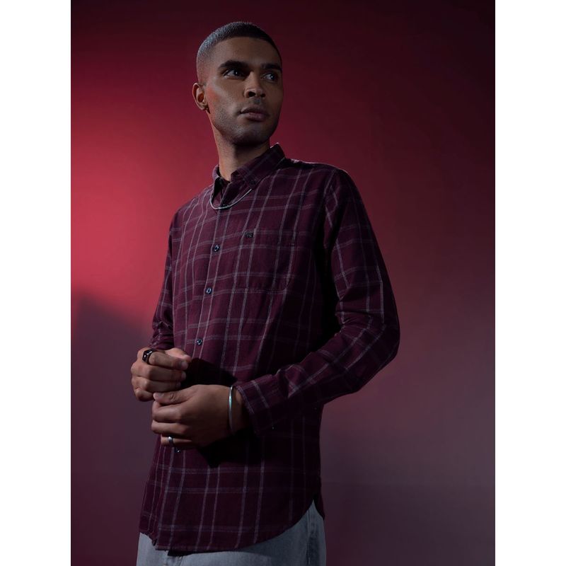 RATS AMUNDSEN CHECK SHIRT BURGUNDY キムタク RATS AMUNDSEN CHECK SHIRT BURGUNDY キムタク（Stain Proofs