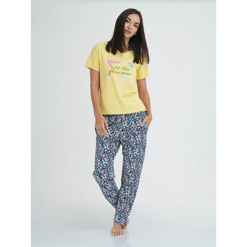 mackly Womens Printed Nightsuit (Set of 2) (XS)