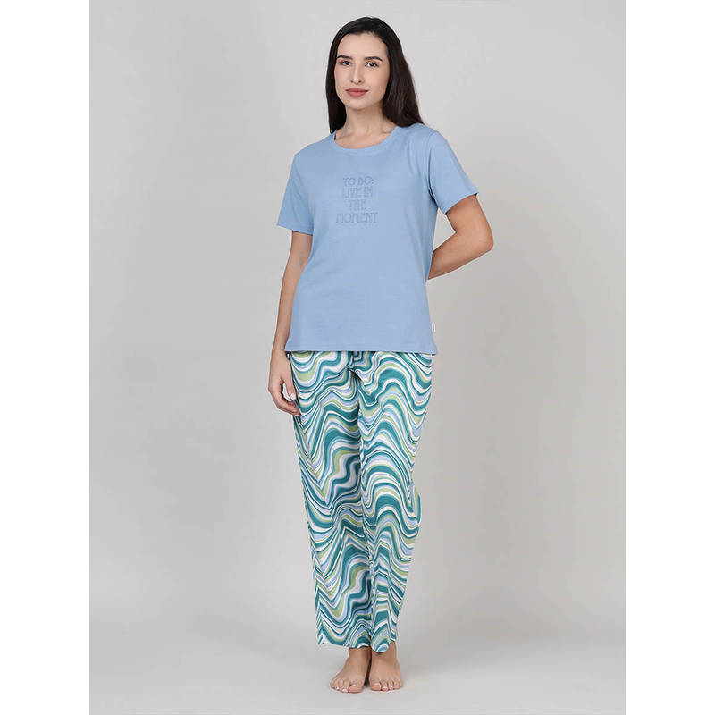 mackly Womens Printed Nightsuit (Set of 2) (XS)