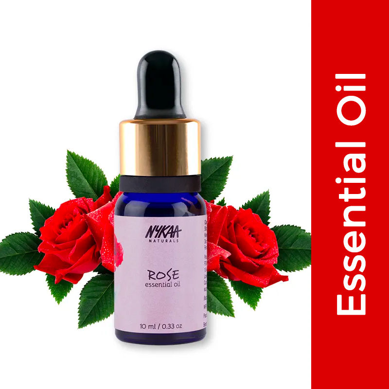Nykaa Naturals Rose Essential Oil for Unclogged Pores & Nourished Scalp - 100% Natural