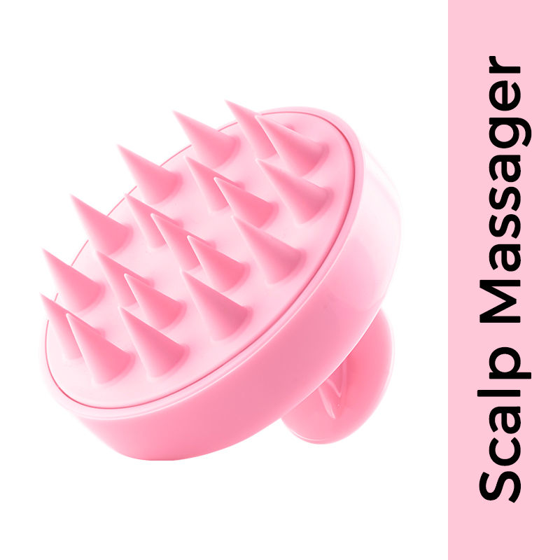 Nykaa Scalp Massager Brush For Blood Circulation, Exfoliation & Natural Hair Growth Pink