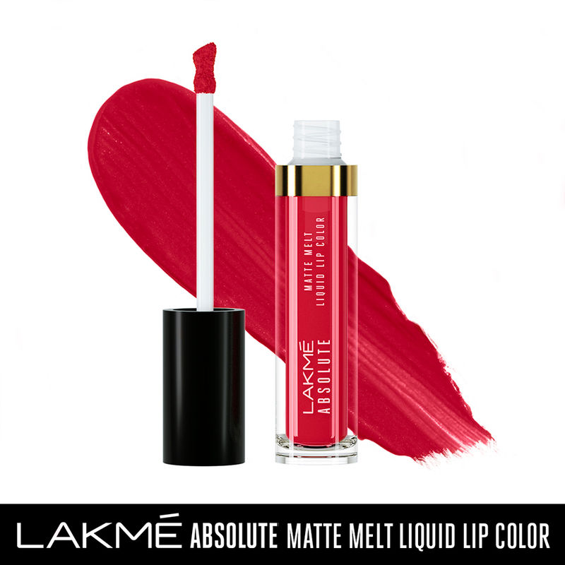 Lakme Absolute Matte Melt Liquid Lip Color With Rosehip Oil For 16Hrs Intense Matte - Sour Cherry