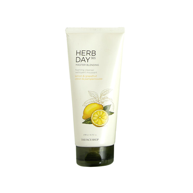 The Face Shop Herb Day 365 Face Wash- Lemon & Grapefruit, Face Wash With Vitamin C & Glycolic Acid