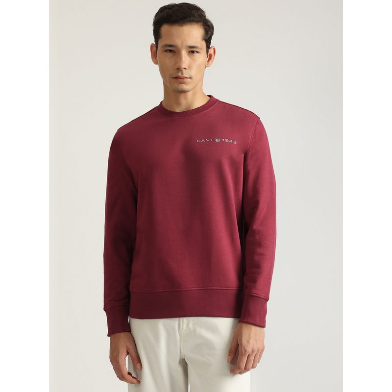 GANT Red Solid Pullover Style Sweatshirt (S)