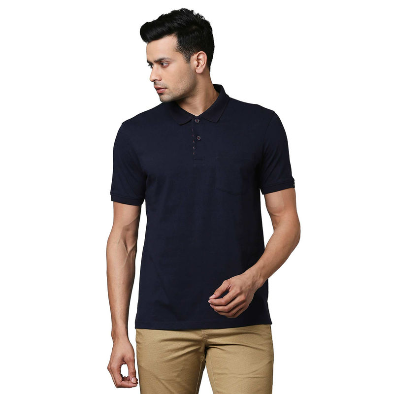 Raymond Men Solid Dark Blue T-Shirt (39)